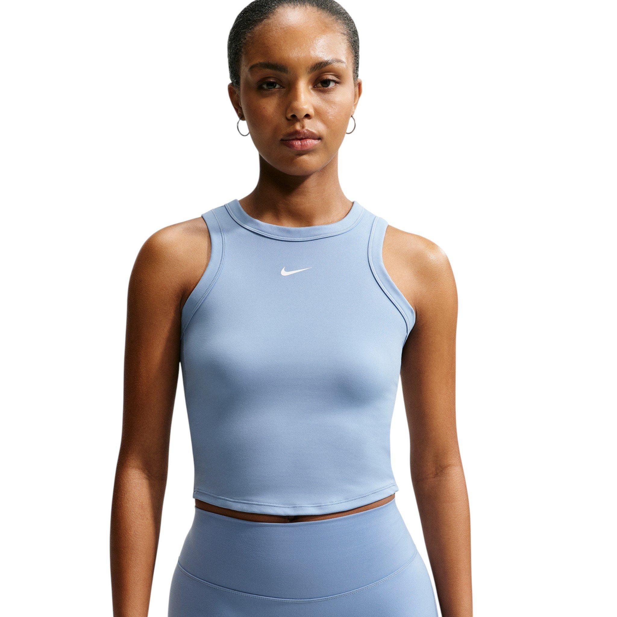 Nike Women's One Fitted Dri-FIT Cropped Tank Top - Blue - BLUE